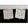 Family Coat of Arms Cufflinks - Sterling Silver Shield Shaped Cufflinks